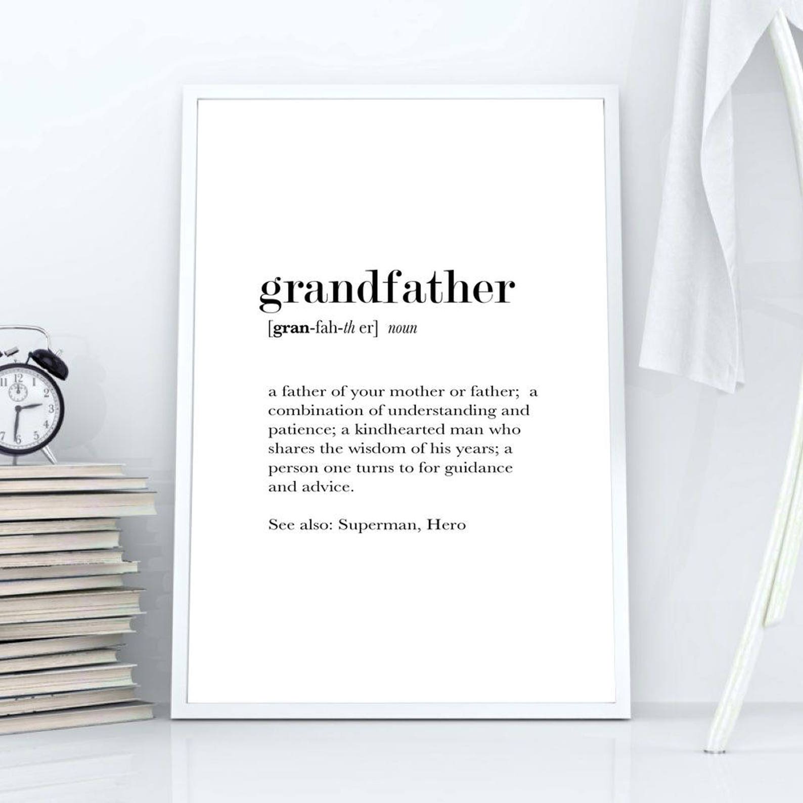 Grandfather Definition Print Grandfather Gift Gift for Etsy