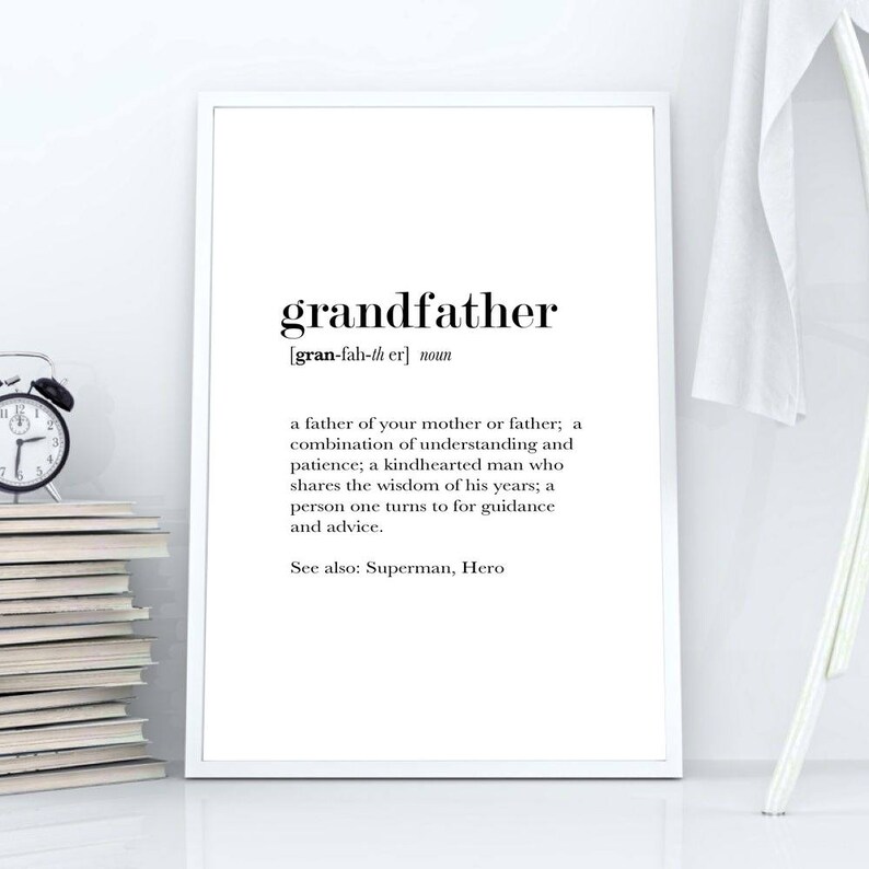 Grandfather Definition Print Grandfather Gift Gift for Etsy Australia