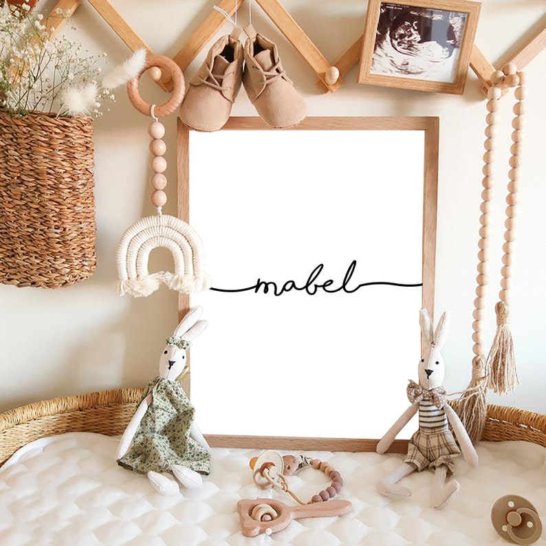 Custom Name Wall Art Nursery Name Print Custom Name Prints Etsy