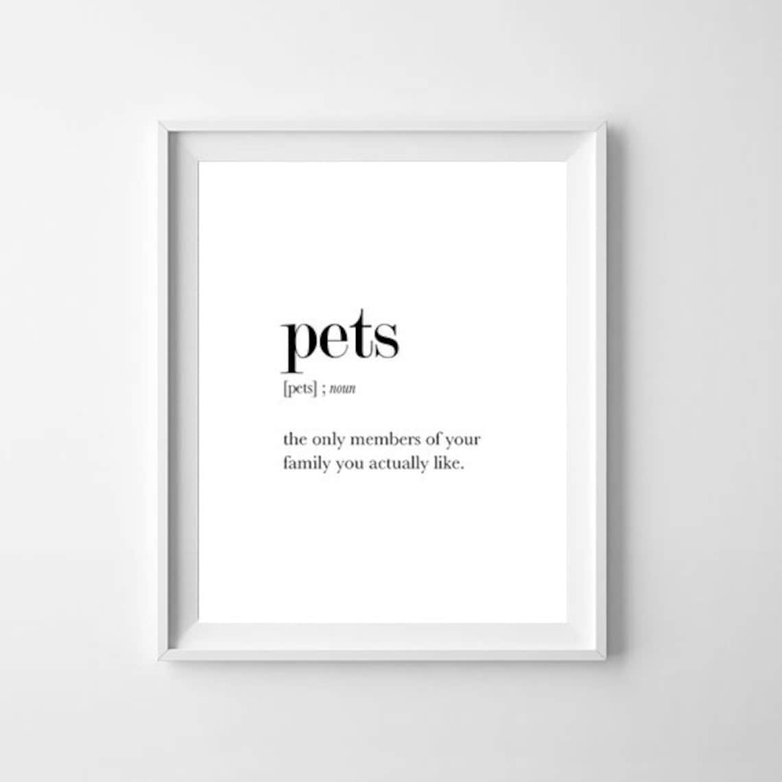 Pets Definition Print Pets Quote Definition Posters Pets | Etsy