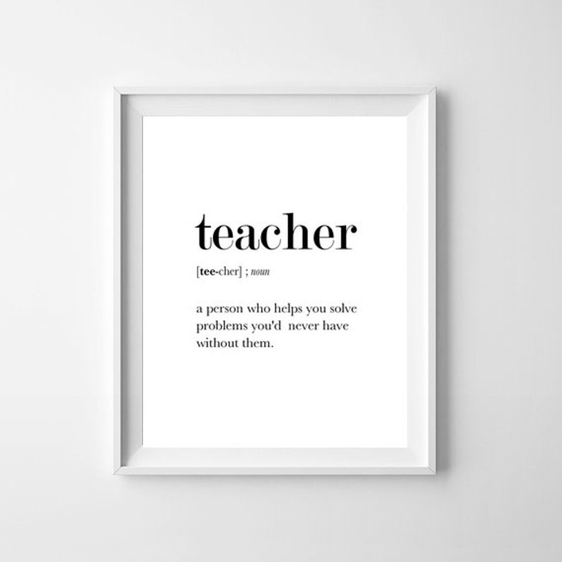 Teacher Definition Print Dictionary Art Funny Teacher Gift - Etsy