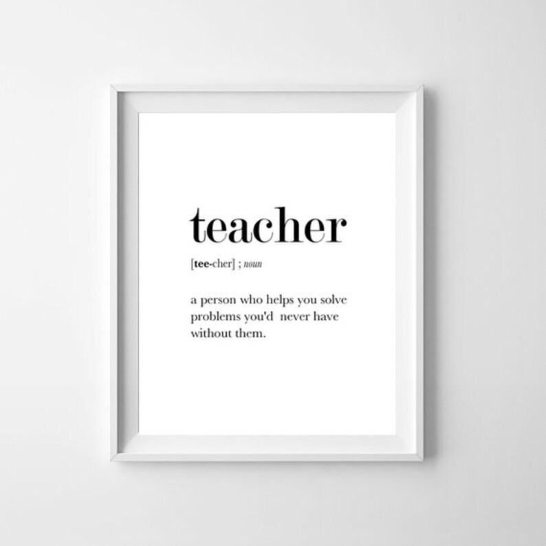 Teacher Definition Print Dictionary Art Funny Teacher Gift - Etsy