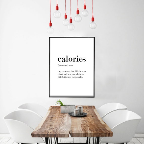 Funny Kitchen Poster Calories Definition Calories Print Etsy