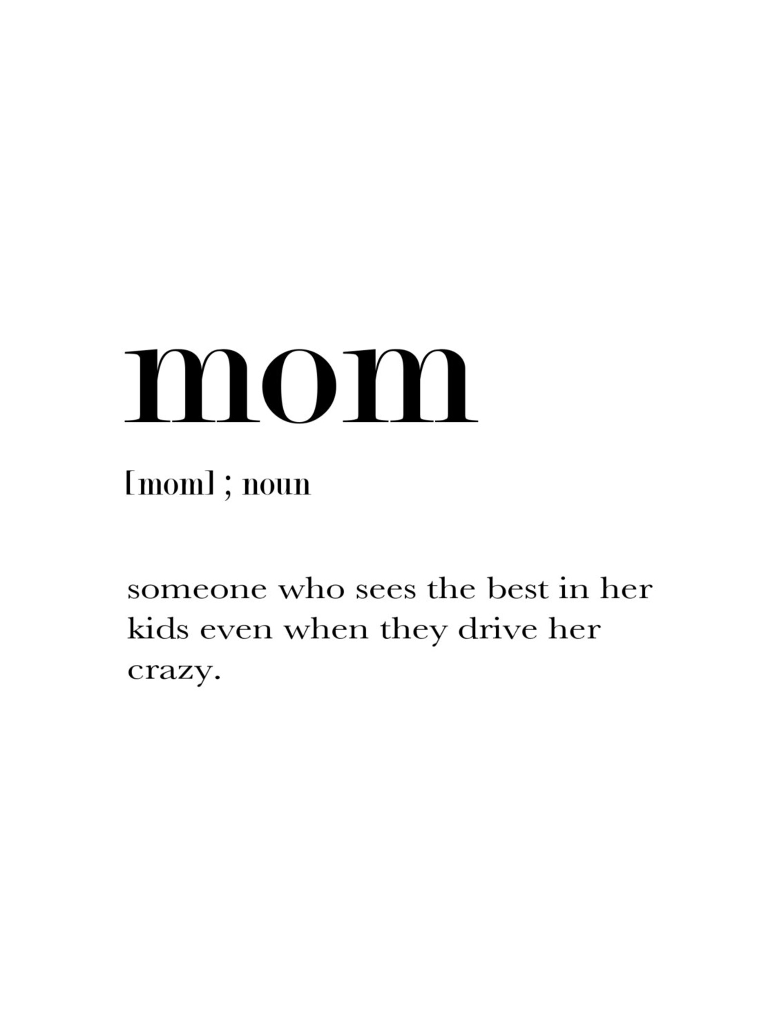 Definition Mom, Mom Print, Mother Wall Art, Mom Gifts, Mom Wall Art