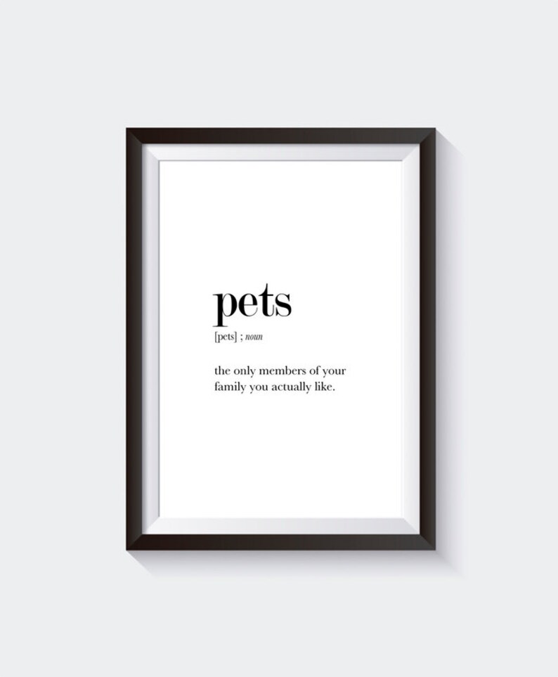 Pets Definition Print Pets Quote Definition Posters Pets | Etsy