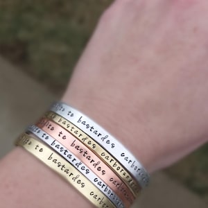 Nolite Te Bastardes Carborundorum Bracelet, Margaret Atwood, Don't Let The Bastards Grind You Down, The Handmaid’s Tale, Quote Bracelet image 2