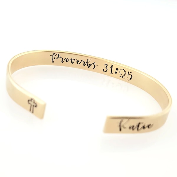 Confirmation Gift for Girls, Bible Verse Bracelet, Proverbs 31:25 Bracelet, Personalized Gift, Scripture Gift for Teen, Inspirational Gifts