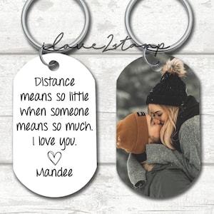 Long Distance Relationship Gift For Boyfriend, Couples Gift Long Distance, Long Distance Boyfriend Gift, Distance Means So Little Keychain