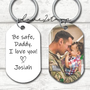 Be Safe Daddy Keychain, Fathers Day Deployment Gift, Fathers Day Gift From Kids, Gift For Police Officer, Firefighter Dad Gift Ideas