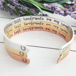 Personalized Horse Memorial Bracelet, You Left Hoofprints On My Heart, Horse Loss Gift, Horse Jewelry, Loss of Horse, Horse Memorial Gift image 4