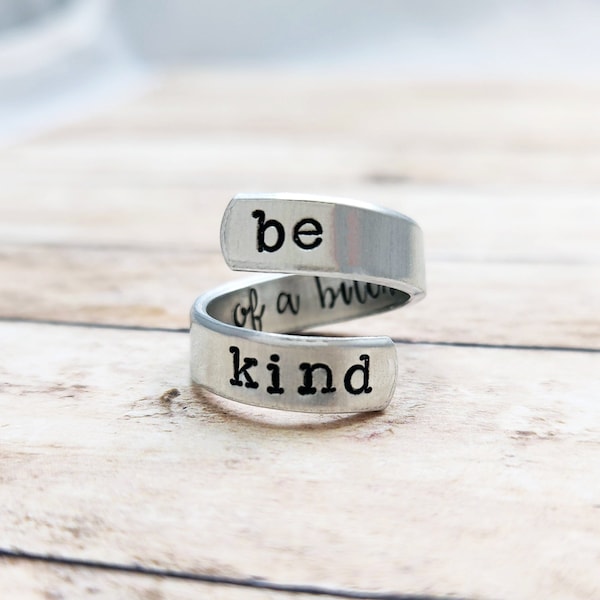 Be Kind Of A Bitch Ring, Be Kind Jewelry, Be Kind Of A Bitch, Gift For Sarcastic Friend, Hand Stamped Wrap Ring, Be Kind Ring