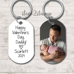 Daddy's Valentine Keychain, Daddy Is My Valentine, Valentines Day Gift For New Dad, Father Daughter Personalized Picture Gifts, Daddy's Girl