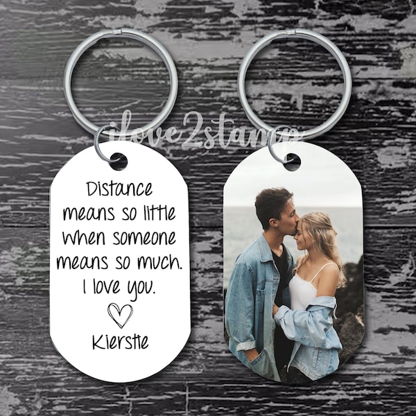 Long Distance Relationship Gift For Boyfriend, Couples Gift Long Distance, Long Distance Boyfriend Gift, Distance Means So Little Keychain