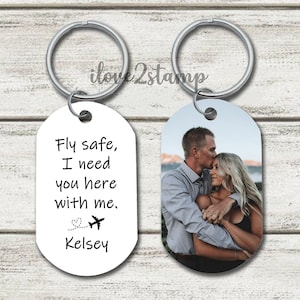 Fly Safe Keychain, Pilot Gifts For Men, Fly Safe I Love You, Gift For Pilot, Pilot Gift Personalized, Gift For Him Pilot Boyfriend