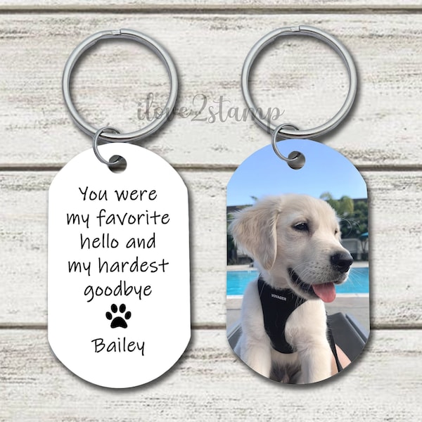 Favorite Hello Hardest Goodbye Keychain, Pet Memorial Gifts, Personalized Pet Loss Gift, Pet Remembrance Gift, Sympathy Gift Loss of Pet 15