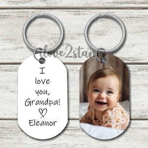 Personalized Grandpa Keychain, Fathers Day Gift For Grandpa, Gifts For Grandpa, Grandpa Gift, New Grandpa Gift From Baby, Father In Law Gift