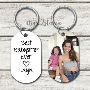 Babysitter Keychain, Daycare Teacher Gifts, Personalized Picture Keychain, Teacher Appreciation Week Gifts, Christmas Gift For Babysitter