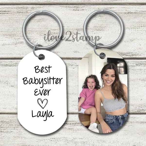 Babysitter Keychain, Daycare Teacher Gifts, Personalized Picture Keychain, Teacher Appreciation Week Gifts, Christmas Gift For Babysitter