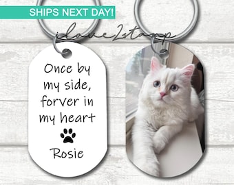 Katzen-Memoria-Schlüsselbund, Verlust der Katze, personalisiertes Beileidgeschenk für den Verlust der Katze, In Erinnerung an Haustiergeschenke, Beileidsgeschenk für Katzen, Geschenk für Katzenverlust