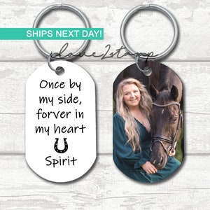 Personalized Horse Memorial Picture Keychain, Horse Memorial Gift, Custom Loss Keepsake, Sympathy Gift, Horse Bereavement Pet Loss Gifts