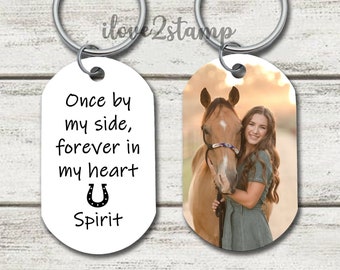 Personalized Horse Memorial Picture Keychain, Horse Memorial Gift, Custom Loss Keepsake, Sympathy Gift, Horse Bereavement Pet Loss Gifts