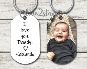 Personalized Dad Keychain, First Father's Day Gift, Gifts For Dad From Daughter, Birthday Gifts For Dad, Dad Gift From Son, Gift From Baby