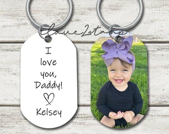 Personalized Dad Keychain, First Father&#39;s Day Gift, Gifts For Dad From Daughter, Birthday Gifts For Dad, Dad Gift From Son, Gift From Baby