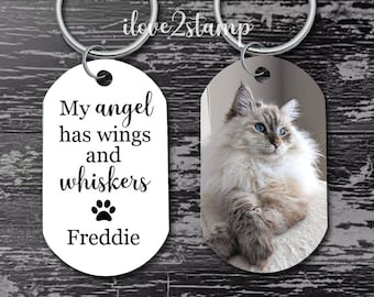 Personalized Cat Memorial Gift, Custom Cat Keychain Pet Memorial Gift, Pet Loss Gift, Pet Sympathy Gift for Cat Dad, Pet Remembrance Gift