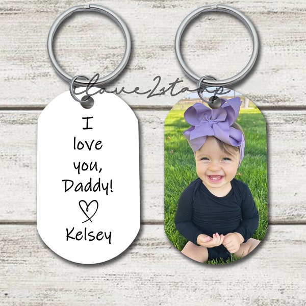 Personalized Dad Keychain, First Father's Day Gift, Gifts For Dad From Daughter, Birthday Gifts For Dad, Dad Gift From Son, Gift From Baby