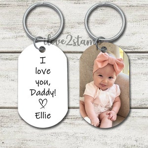 Personalized Dad Keychain, First Father's Day Gift, Gifts For Dad From Daughter, Birthday Gifts For Dad, Dad Gift From Son, Gift From Baby