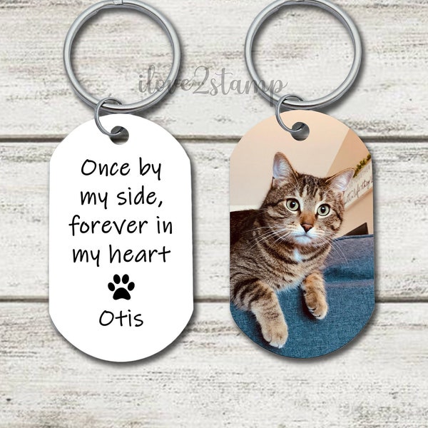 Cat Memorial Keychain, Loss of Cat, Personalized Condolence Gift For Loss of Cat, In Memory of Pet Gifts, Cat Sympathy Gift, Cat Loss Gift