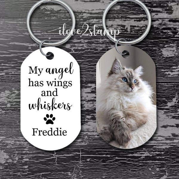 Personalized Cat Memorial Gift, Custom Cat Keychain Pet Memorial Gift, Pet Loss Gift, Pet Sympathy Gift for Cat Dad, Pet Remembrance Gift