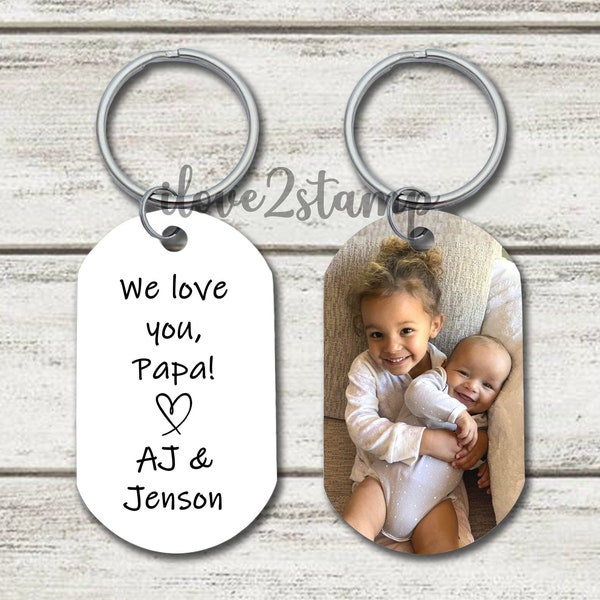 Papa Keychain, Personalized Father's Day Gift For Grandpa, Custom Gifts For Father In Law, Picture Keychain, Grandparent Gift from Grandkids