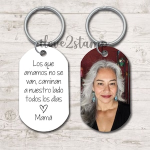 Spaanse herdenkingssleutelhanger, herdenkingscadeau verlies van geliefde, Regalo Conmemorativo, Spaans rouwcadeau, gepersonaliseerde fotosleutelhanger