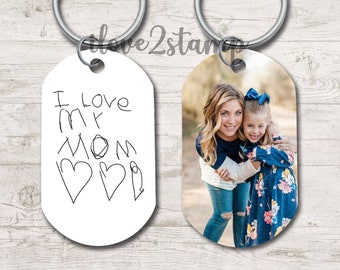 Kids Handwriting Keychain, Christmas Gift For Mom, Mom Gift From Daughter, Gift From Son, Mothers Day Gift For Wife, Actual Handwriting Gift