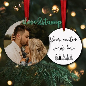 Custom photo ornament both sides, Christmas photo ornament, personalized Christmas ornament front and back, tree decoration picture