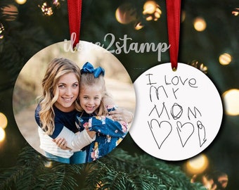 Kids Handwriting Ornament, Children's Keepsake Ornament, Handwriting Gift, Signature Ornament, Christmas Gift For Mom, Mom Gift From Kids