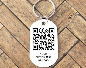QR Code Keychain, Custom Keychain, Your Text Here Sign, Social Media QR Code, Custom Picture Keychain, Personalized Gift For Boyfriend