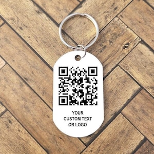 Llavero de código QR, llavero personalizado, su texto aquí firma, código QR de redes sociales, llavero de imagen personalizada, regalo personalizado para novio