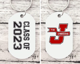 Class of 2023 Keychain, Custom School Mascot Keychain, High School Graduation Gifts, Graduation Gift 2023, Personalized Senior 2023 Gift