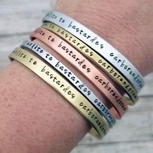 Nolite Te Bastardes Carborundorum Bracelet, Margaret Atwood, Don't Let The Bastards Grind You Down, The Handmaid’s Tale, Quote Bracelet image 1