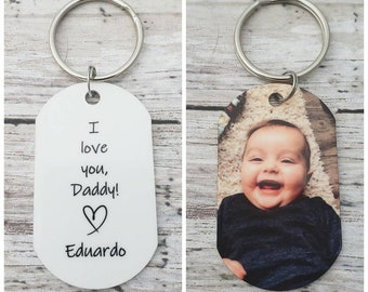 PERSONALISED FATHERS DAY GIFT DADWOODEN KEYRING DADDY DAD BIRTHDAY GIFT GRANDPA