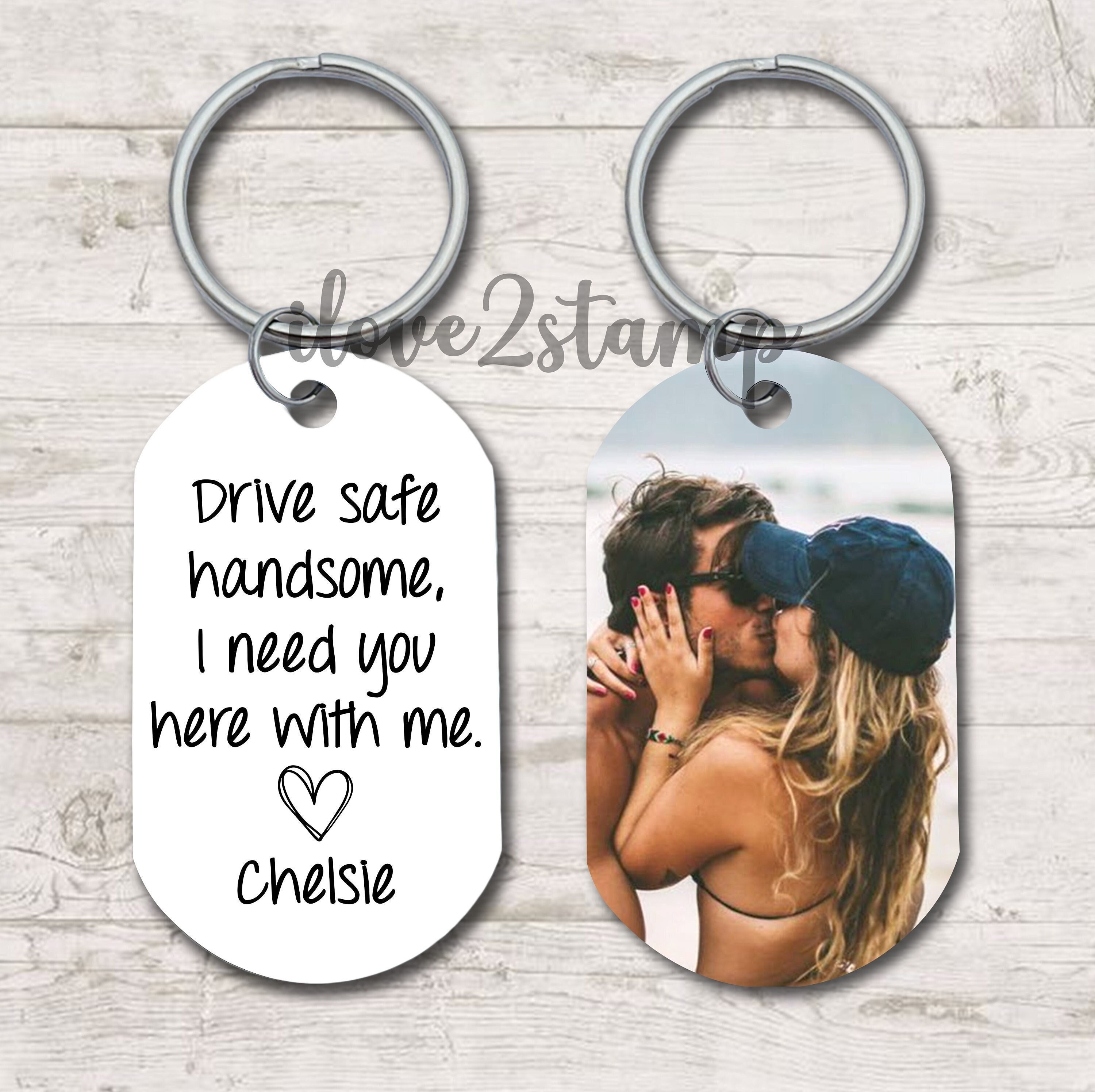 Temu Drive Safe Drive Safe Keychain for Boyfriend or Any Loved One Be Careful Driving Gifts for New Drivers, Laser Engraved Key Chain for Car,Truck