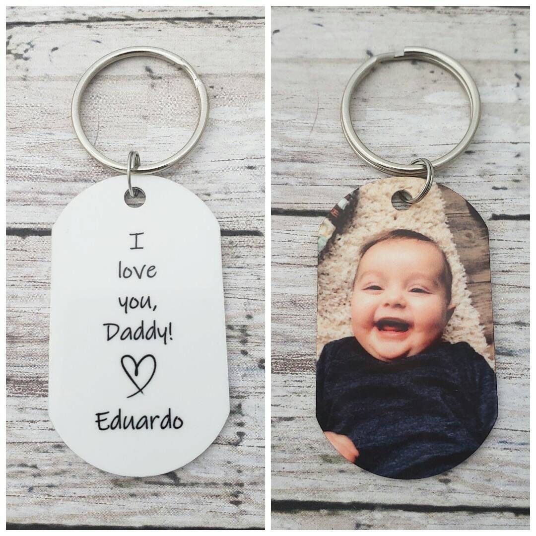 Custom Daddy Keychain, I Love You Daddy Photo Keychain, Personalized …