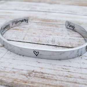 In Loving Memory Bracelet, In Memory Of Jewelry, Loss Of Father Gift For Daughter, Personalized Memorial Gift, Forever In My Heart