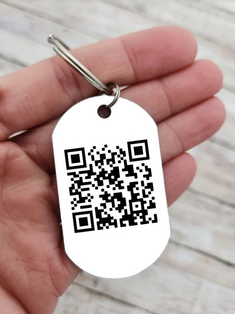 QR Code Keychain, Custom Keychain, Your Text Here Sign, Social Media QR ...