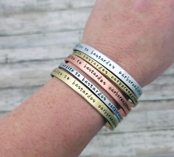 Nolite Te Bastardes Carborundorum Bracelet, Margaret Atwood, Don't Let The Bastards Grind You Down, The Handmaid’s Tale, Quote Bracelet