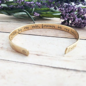 Once By My Side, Forever In My Heart Bracelet, Personalized Dog Memorial Cuff, Pet Remembrance Jewelry, Loss Of Pet Gift, Pet Lover image 5