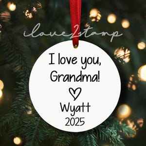 Personalized Grandma Ornament, First Time Grandma Gift, New Grandma Gift From Baby, I Love You Grandma, Christmas Gift For Mother In Law image 3