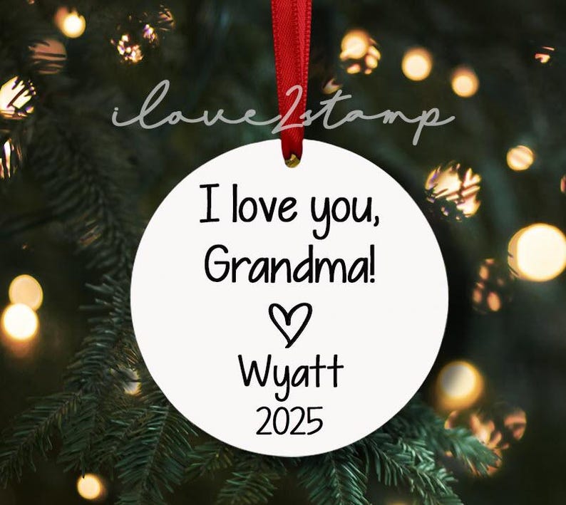 Personalized Grandma Ornament, First Time Grandma Gift, New Grandma Gift From Baby, I Love You Grandma, Christmas Gift For Mother In Law image 3